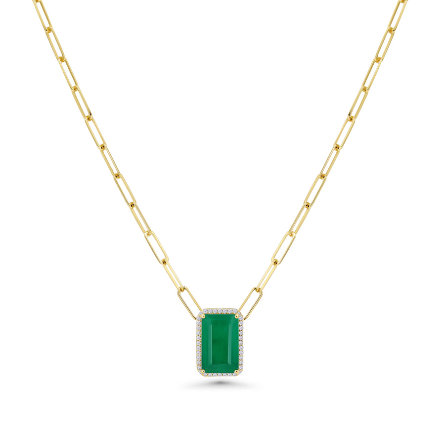 Emerald Paperclip chain Necklace