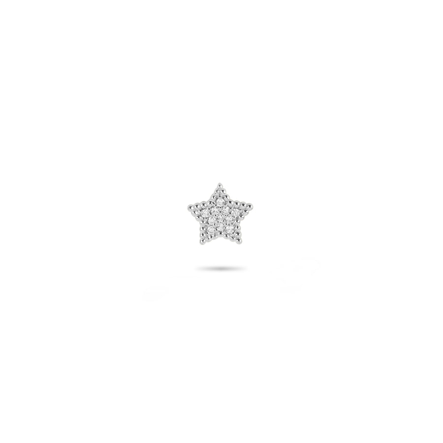 Single Side Star Stud Diamond Earring