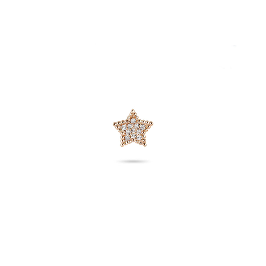 Single Side Star Stud Diamond Earring