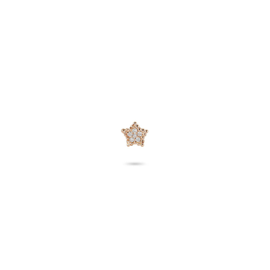 Small Single Side Star Stud Diamond Earring