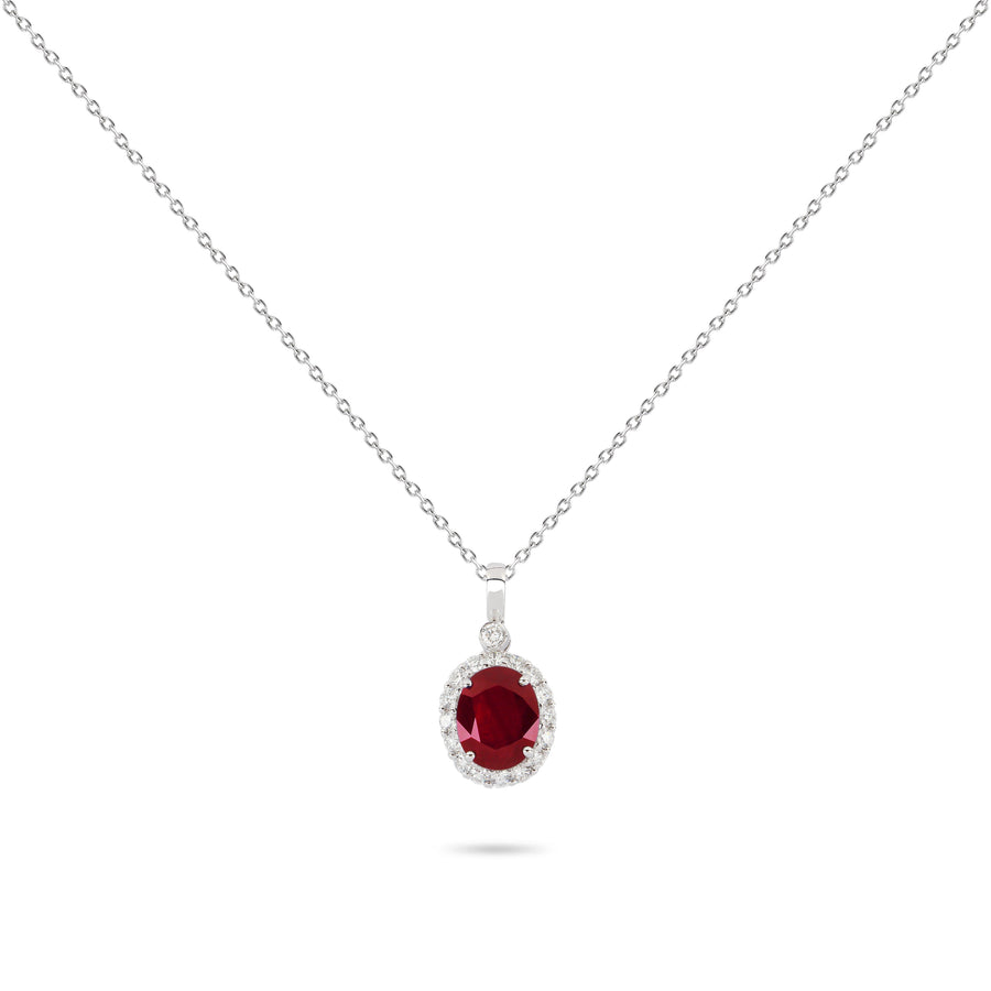 Ruby & Diamond Frame Necklace