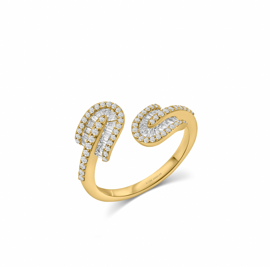 U Duo Twisted Baguette Ring