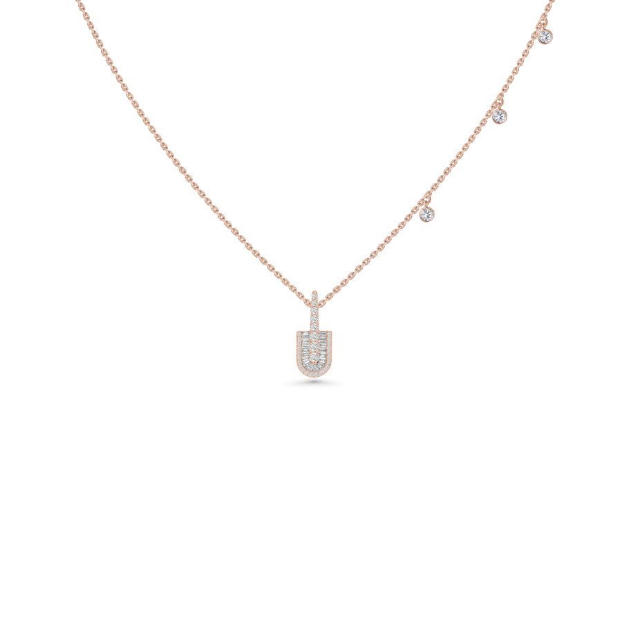 U Solo Baguette Necklace With Charms