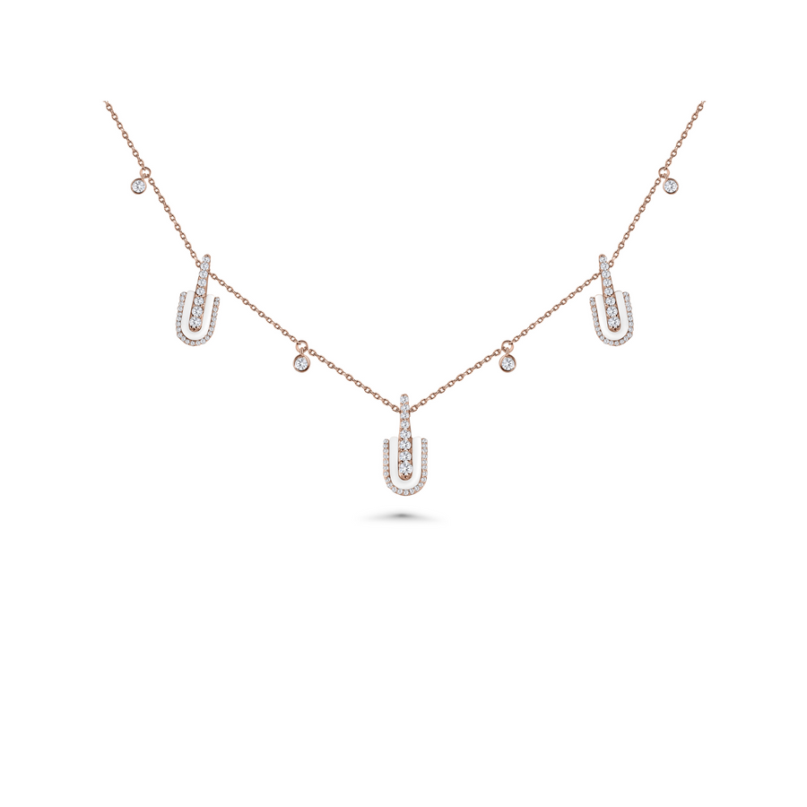 U Trio Necklace With Charms